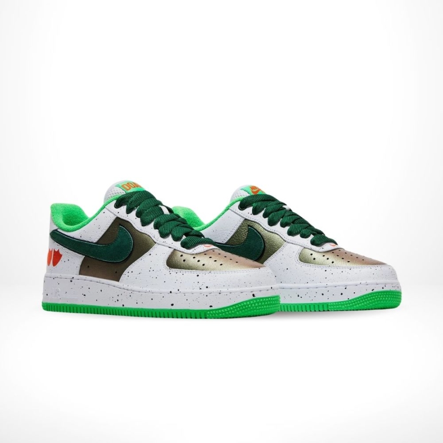 Angled front view of a full pair of Air Force 1